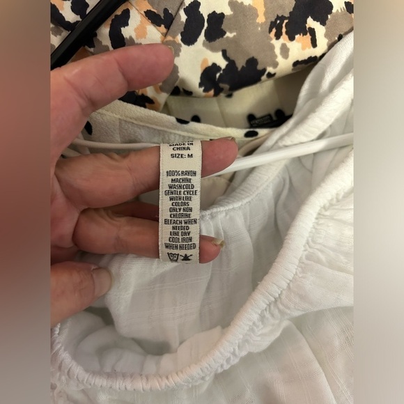 American Rag cropped peasant top with tie front - Picture 3 of 4